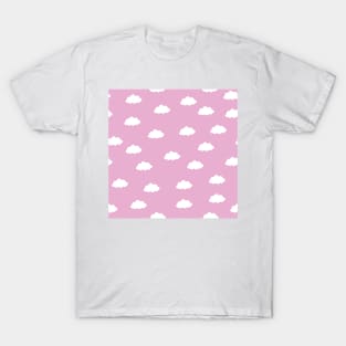 White clouds in pink background T-Shirt